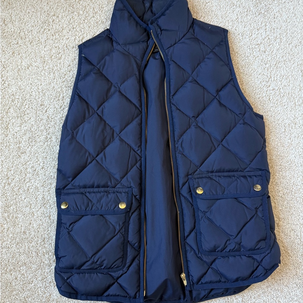 J. Crew Dark Blue Quilted Vest
